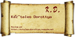 Köteles Dorottya névjegykártya